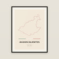 Aguascalientes, Aguascalientes map print — exact INEGI boundary