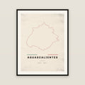 Aguascalientes map print — exact INEGI boundary