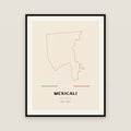 Mexicali, Baja California map print — exact INEGI boundary