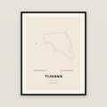 Tijuana, Baja California map print — exact INEGI boundary