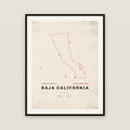 Baja California map print — exact INEGI boundary