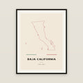 Baja California map print — exact INEGI boundary
