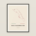Baja California Sur map print — exact INEGI boundary