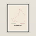 Campeche map print — exact INEGI boundary
