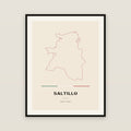 Saltillo, Coahuila de Zaragoza map print — exact INEGI boundary