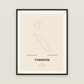Torreón, Coahuila de Zaragoza map print — exact INEGI boundary
