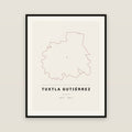 Tuxtla Gutiérrez, Chiapas map print — exact INEGI boundary