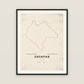 Chiapas map print — exact INEGI boundary