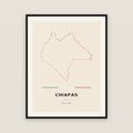 Chiapas map print — exact INEGI boundary