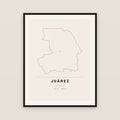 Juárez, Chihuahua map print — exact INEGI boundary