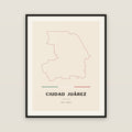 Juárez, Chihuahua map print — exact INEGI boundary