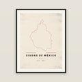 Ciudad de México map print — exact INEGI boundary