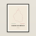 Ciudad de México map print — exact INEGI boundary