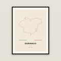 Durango, Durango map print — exact INEGI boundary