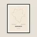 Durango map print — exact INEGI boundary
