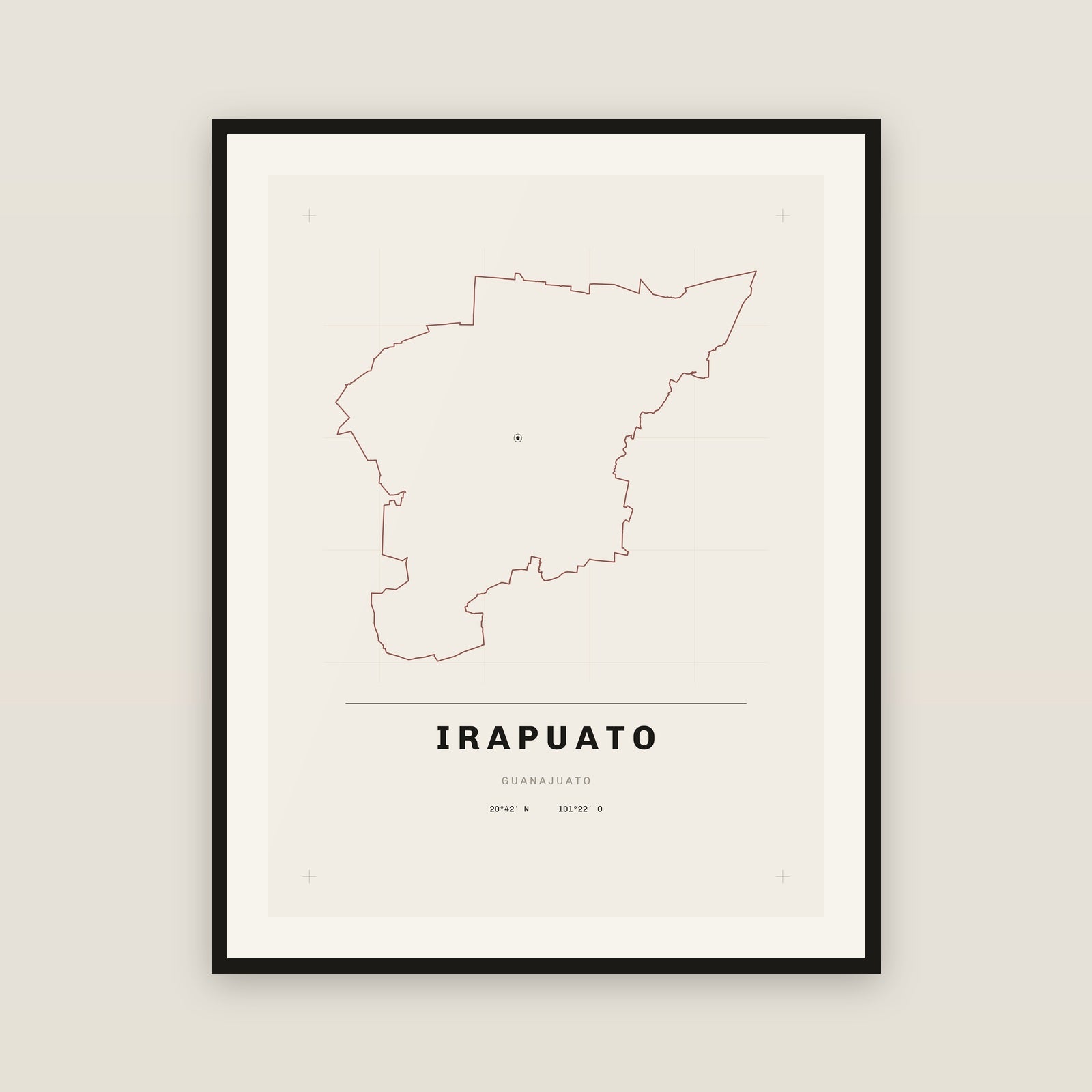 Irapuato, Guanajuato map print — exact INEGI boundary