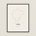 León, Guanajuato map print — exact INEGI boundary