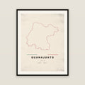 Guanajuato map print — exact INEGI boundary