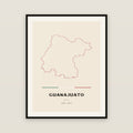 Guanajuato map print — exact INEGI boundary