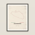 Guerrero map print — exact INEGI boundary