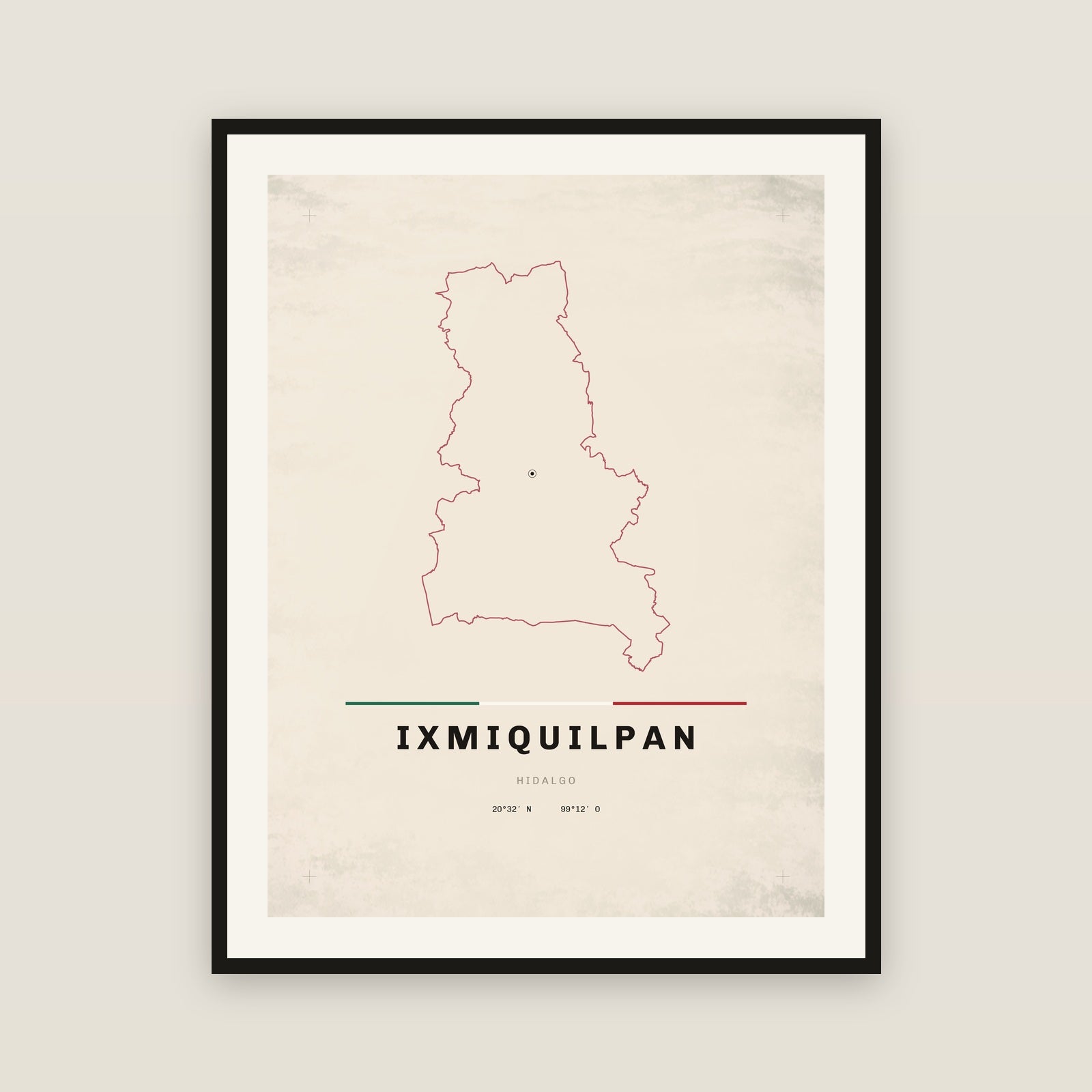 Ixmiquilpan, Hidalgo map print — exact INEGI boundary
