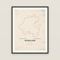 Hidalgo map print — exact INEGI boundary