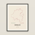 Hidalgo map print — exact INEGI boundary