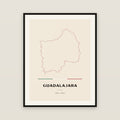 Guadalajara, Jalisco map print — exact INEGI boundary