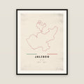 Jalisco map print — exact INEGI boundary