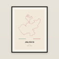 Jalisco map print — exact INEGI boundary