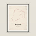 México map print — exact INEGI boundary