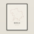 Morelia, Michoacán de Ocampo map print — exact INEGI boundary