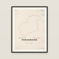 Puruándiro, Michoacán de Ocampo map print — exact INEGI boundary