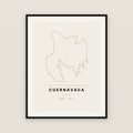 Cuernavaca, Morelos map print — exact INEGI boundary