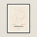 Cuernavaca, Morelos map print — exact INEGI boundary