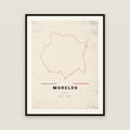 Morelos map print — exact INEGI boundary