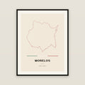 Morelos map print — exact INEGI boundary