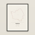 Tepic, Nayarit map print — exact INEGI boundary