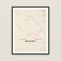 Nayarit map print — exact INEGI boundary