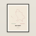 Nayarit map print — exact INEGI boundary