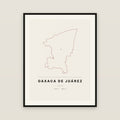 Oaxaca de Juárez, Oaxaca map print — exact INEGI boundary