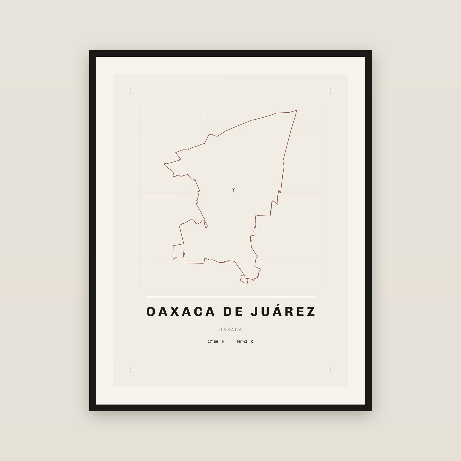 Oaxaca de Juárez, Oaxaca map print — exact INEGI boundary