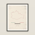 Oaxaca map print — exact INEGI boundary