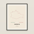 Oaxaca map print — exact INEGI boundary
