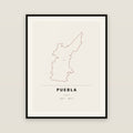 Puebla, Puebla map print — exact INEGI boundary