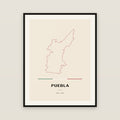 Puebla, Puebla map print — exact INEGI boundary