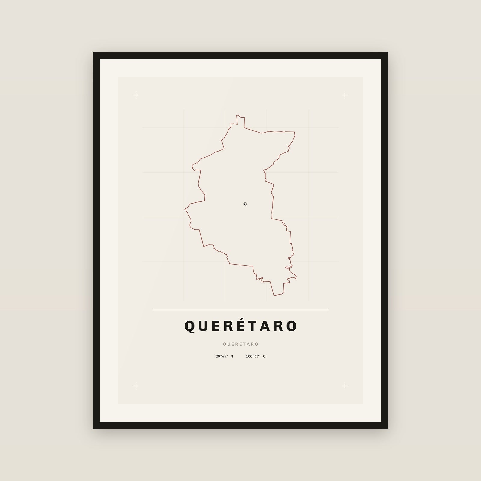 Querétaro, Querétaro map print — exact INEGI boundary