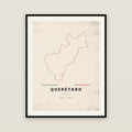 Querétaro map print — exact INEGI boundary