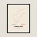 Querétaro map print — exact INEGI boundary