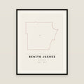 Benito Juárez, Quintana Roo map print — exact INEGI boundary